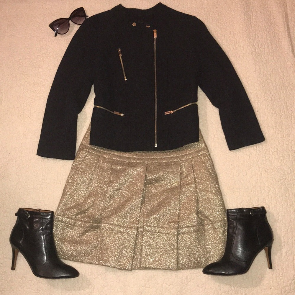 NWOT Vivienne Tam Gold Metallic Skirt - Picture 3 of 6